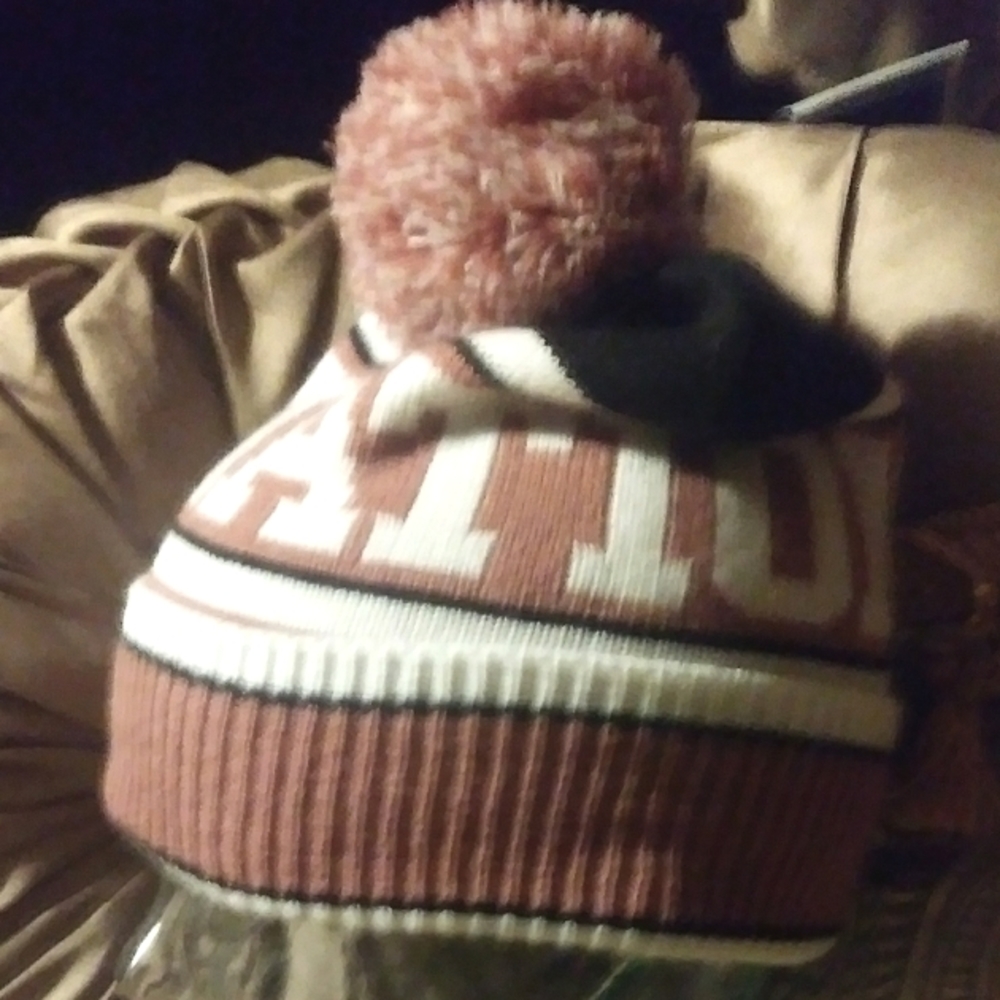 PINK NATION Victoria's Secret Beanie Hat w/pompom NWOT